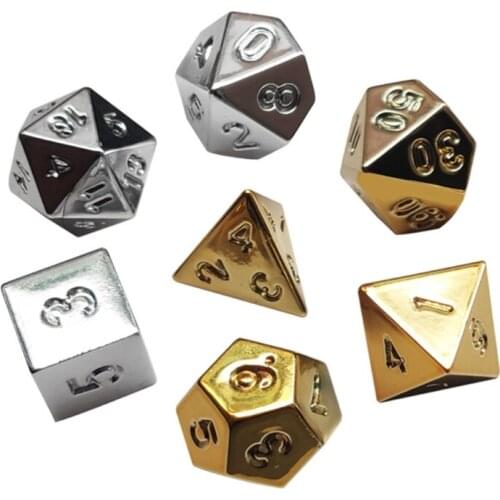 7Pcs Various Shapes Different Number of Faces Educational Toys Digital Number Acrylic Dice Kit For Party Family Games