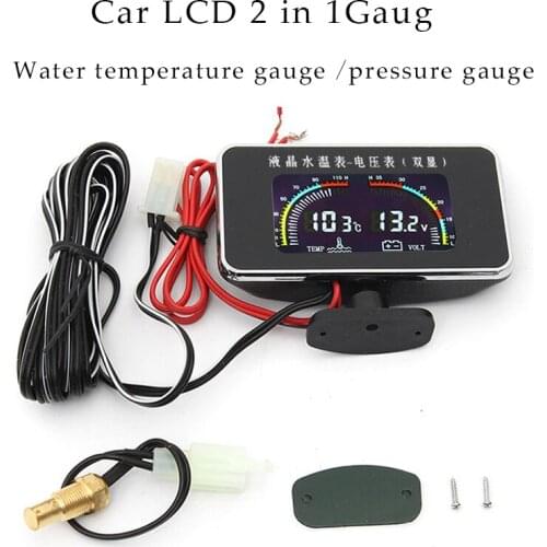 Water Temp Temperature DC 9-36V Car LCD Digital Display Voltmeter Meter Gauge -40~85C for Car Motor Supplies