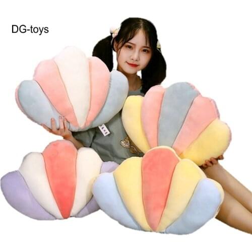 Fantastic Ice Cream Sea scallop Shell Plush Pillow Stuffed rainbow Shell scallop Girl Room Decor Sofa scallop Cushion