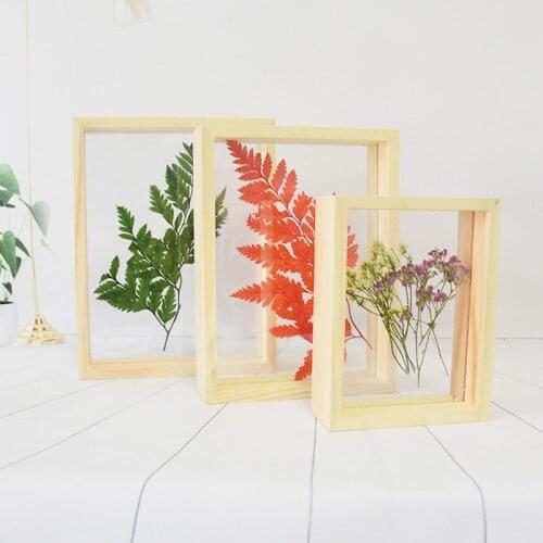 Quality Wood Double Sided Glass DIY Frame Simple Plant Specimens Frame Home Decor Photo Frames Ornaments Decoration Crafts