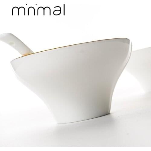 Ceramic Tableware Rice Bowl Hand-painted Gold Phnom Penh Creative Soup Bowl Bone China Embossed Noodle Bowl Kitchen Accessories