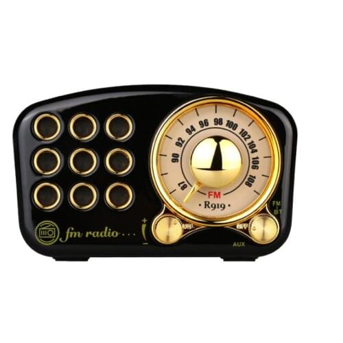 Classical Retro Radio Portable Mini Wood FM SD MP3 Radio Stereo Bluetooth Radio Speaker AUX USB Rechargeable Radio