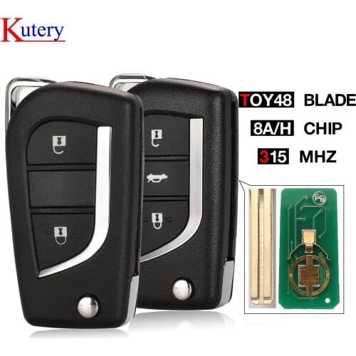 Kutery 315mhz H Chip Flip Remote Car Key Fob 2012 2013 2014 2015 2016 for Toyota Corolla Levin camry rav4
