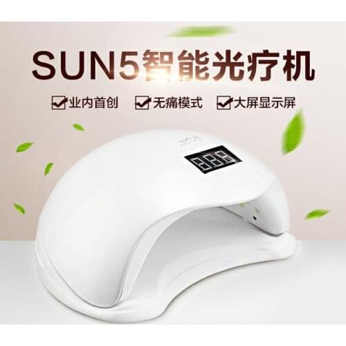 Lamp For Nails UV Lamp Nail Dryer SUN5 Lamp For Gel Varnish Gel Polish Manicure Drying Nails 48W Dual SUNUV LED Nail Lamp Feecy