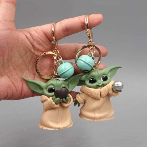 Hot Star Wars Baby Yoda Keychain Anime Figure Yoda Model Keychains Kawaii Bag Car Keychain Pendant Keyring For Kids Gift Toys