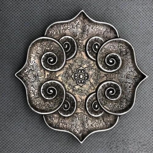 Cupronickel Exquisite white copper (Lotus plate) ornament