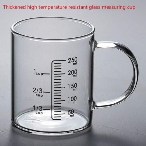 250mlThickened glass measuring cups Household measuring cups High temperature resistant cups Kitchen tool glass measuring cups