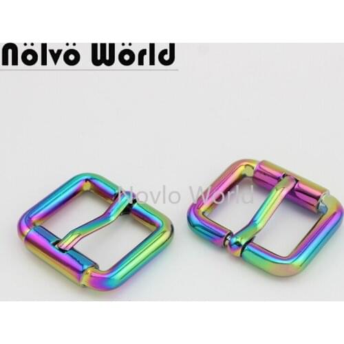Nolvo World 5-20-100pcs 16mm 19mm 25mm 31mm rainbow metal pin buckle shoe strap belt web adjust pin buckle diy