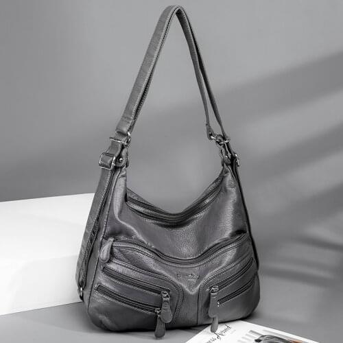 2020 fashion womens bag large capacity soft PU leather handbag luxury and high quality trend ladies shoulder messenger bag