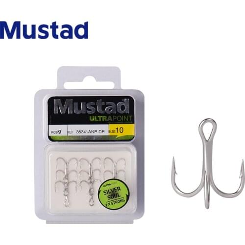 Mustad 36341ANP-DP 4 6 8 10 12 Size 2X Strong for 1-12KG Drag Range Big Game In Both Fresh and Saltwater Ultrapoint Treble Hook