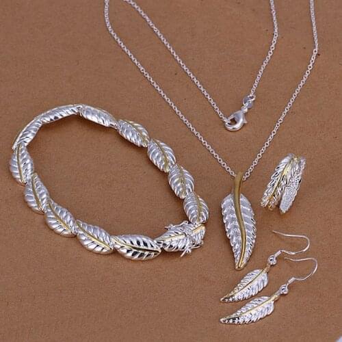 Sets Silver Plated Sets Silver Trendy Jewelry Sets Leathers Jewelry Wholesale Free Shipping rywt LS112
