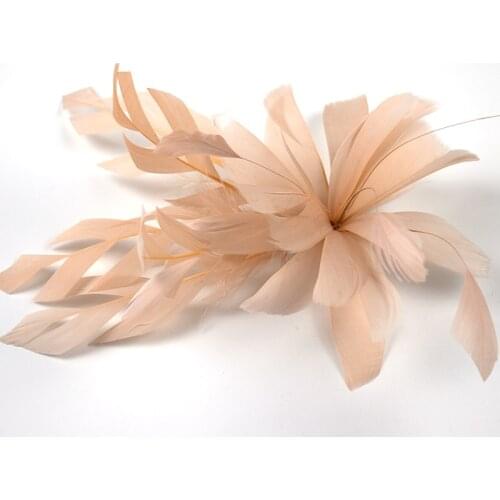 Wholesale Dyed Red Feathers Flower Corsage DIY New Women Wedding Accessory Carnival Jewelry Decoration Natural Plumes For Crafts