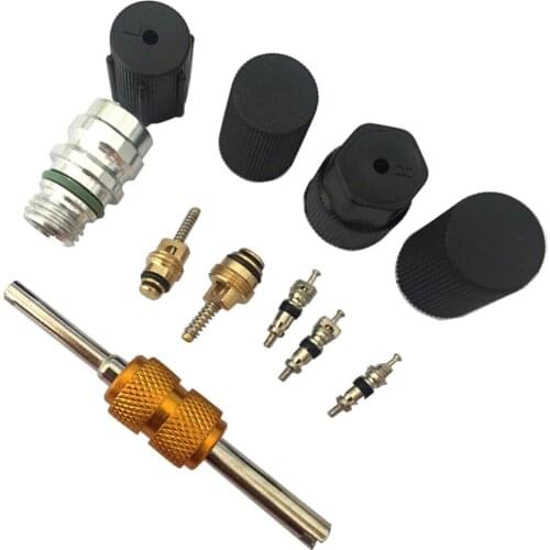 R134a Air Conditioning Car Auto Valve Core A/C System Caps Service Remover Kit Drop Shipping