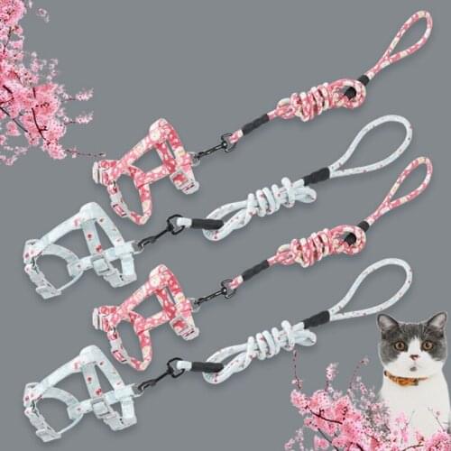 Puppy Cat Harness And Leash Set For Walking Adjustable Anti-escape Vest Harness Traction Rope Set Pet Supplies