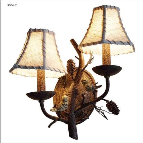 SOHO Pine Cone wall light fixtures for hallway Bedroom Coffee Shop Bird wall sconce Lamp cloth shade industrial wall lighting