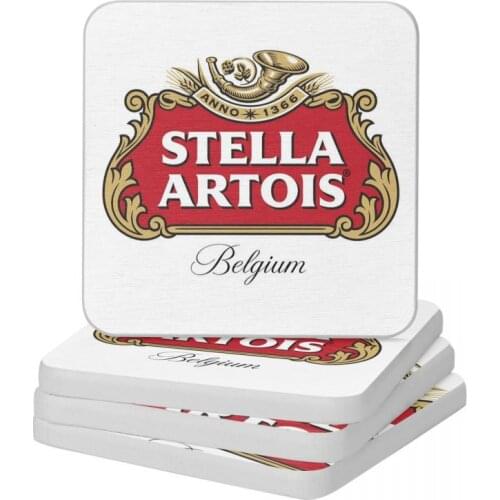 Stella Gasa Artois Natural Diatomite Square Round Coaster MildewProof Cup Bonsai Mat Soap Toothbrush Pad 10x10cm