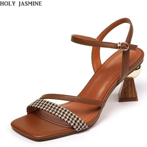 Women Sandals Pumps 2021 Narrow Band Slip on High Heels Back Strap Females Shoes Square Toe Elegant Party Ladies Summer Shoes