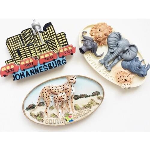 South Africa Kenya Johannesburg Animal 3D Fridge Magnets Tourist Souvenir Refrigerator Magnetic Stickers Home Decoration