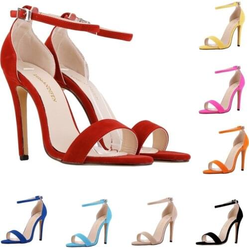 Lady women sexy party open toe bridal flock high heels shoes sandals Loslandifen 102-5VE