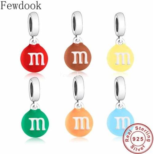 Fit Original Charm Bracelet Necklace 925 Sterling Silver Red Blue Green M Chocolate Beans Bead For Making Women Berloque 2021