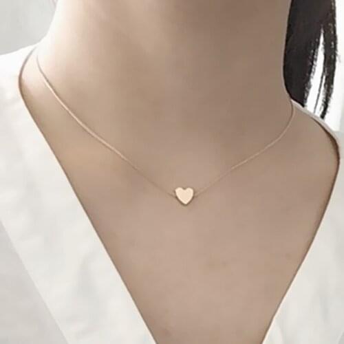 2021 Women Jewelry Simple Love Heart Silver Color Chain Choker Necklace Gold Color Tiny Infinity Necklace Jewelry Bijoux Gifts