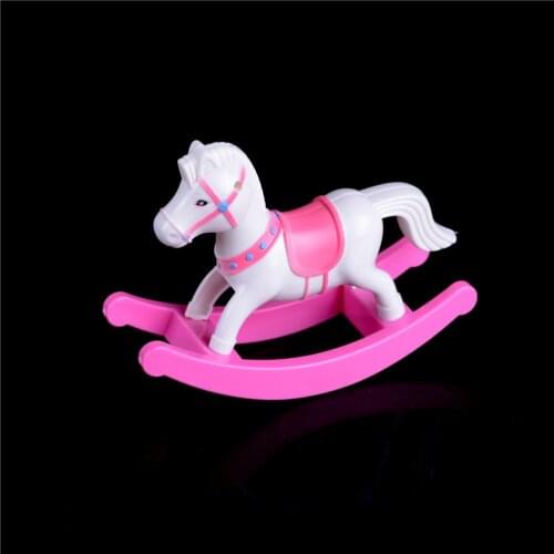 1Pc Plastic Rocking Horse Cockhorse for Dolls Classic Children Toy Gifts 14.5*5.5*10cm Dollhouse Accessories