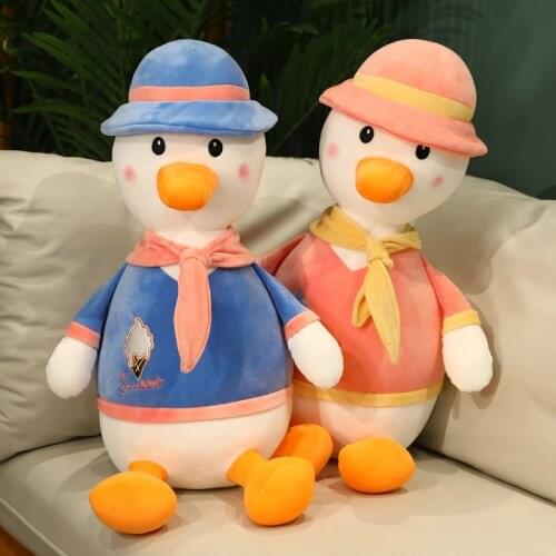 1pc 35-65cm Cartoon Duck With Hat Plush Toy Cute Lovely Soft Animal Pillow Doll Stuffed Birthday Gifts For Children Kids Baby
