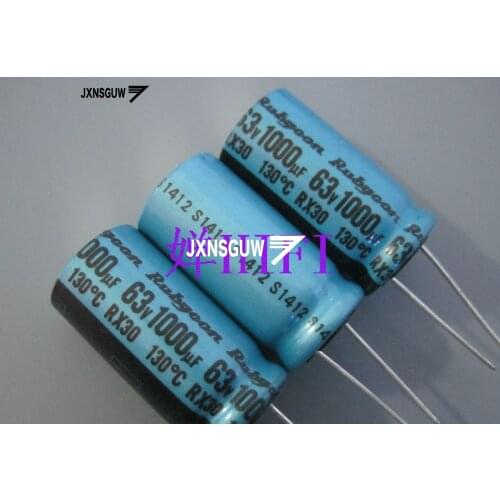 10PCS NEW RUBYCON RX30 63V1000UF 16X31MM Aluminum electrolytic capacitors 1000uF/63v 130 degrees 1000UF 63V