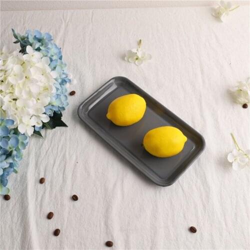 21cm long American Metallic Gray Vintage Enamel Baking Pan Sushi Plate Cake Pan Square Tray Baking Dish