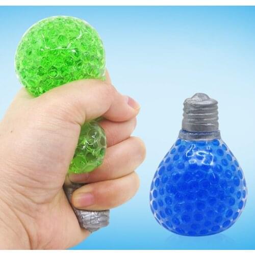 3" Colorful Simulated Light Bulb Hand Squeeze Grape Ball Novelty Fidget Vent Ball Stress Relief Toy for Adult Children Boy Girl