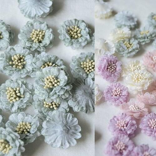 Handmade 3D Organza Flower Lace Applique Patch For Wedding Dress DIY Sew on Embroidery Patches For Clothing DIY Accessories