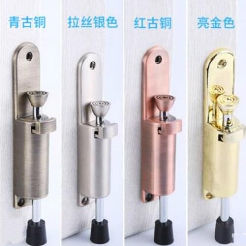 4 color Zinc Alloy Soft Rubber Foot Spring Loaded Easily Step-On Door Stoppers Holder Tope