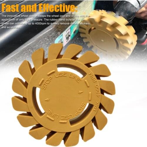 4 Inch Glue Removal Wheel Car Rubber Eraser Wheel Stickers Scratches Pinstriping Decals Remover Residual Glue Label Remover