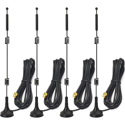 4Pcs Dual Band WiFi 2.4GHz 5GHz 5.8GHz 9DBi Magnetic Base MIMO RP-SMA Male Antenna 4-Pack for WiFi Router Signal Booster