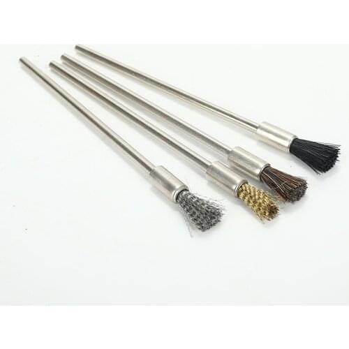 4pcs/Set Durable Mini Steel Wire Brush Metal Cleaning Brushes For Kerosene Oil Lighter Flint Grind Wheel Cleaner Special Tools