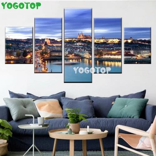 5 Piece Of Prague Beautiful Castle Bridge Diy Diamond Painting Landscape Diamond Embroidery 3d Pictures full Round Drill ML1596