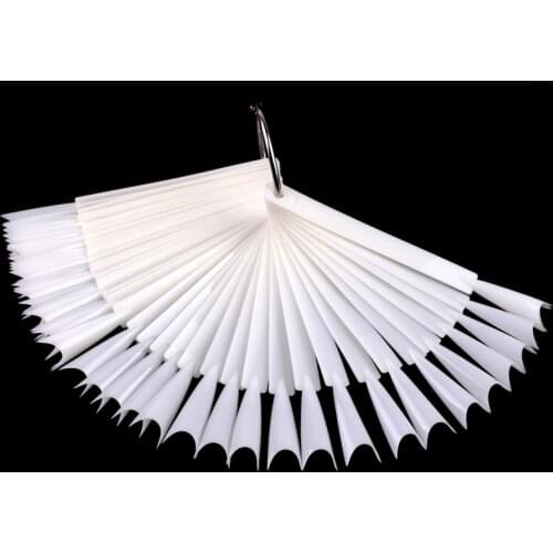 50pcs/Set Nail Art Display Tips Sharp Flake Fingernail Clear Nature Color Practice Chart Full Fan Manicure Display Design Tools