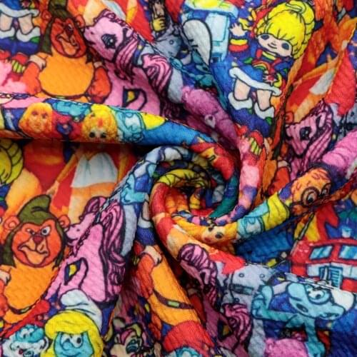 50cm*145cm Rainbow Horse Bullet Texture Liverpool Fabric Stretch Knit Fabric Sewing Quilting For Dress Hair Scrunchies,c15977