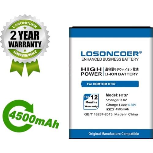 LOSONCOER Battery 4500mAh For HOMTOM HT37 HT37 Pro Phone Battery