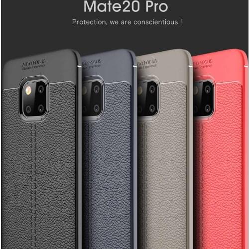 For Huawei Mate 20 20Pro Case Luxury Leather texture Soft Silicone Protective back cover case for huawei mate 20 pro phone shell