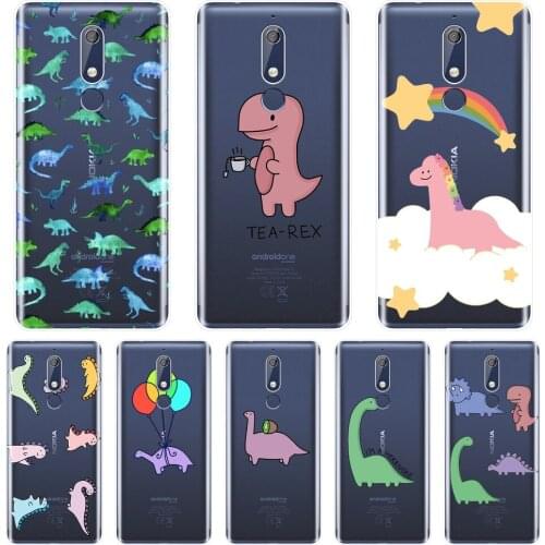 Cute Dinosaur Kawaii Animal Case For Nokia 7.1 6.1 5.1 3.1 2.1 Plus Soft Silicone Back Cover For Nokia 3.2 4.2 Phone Case