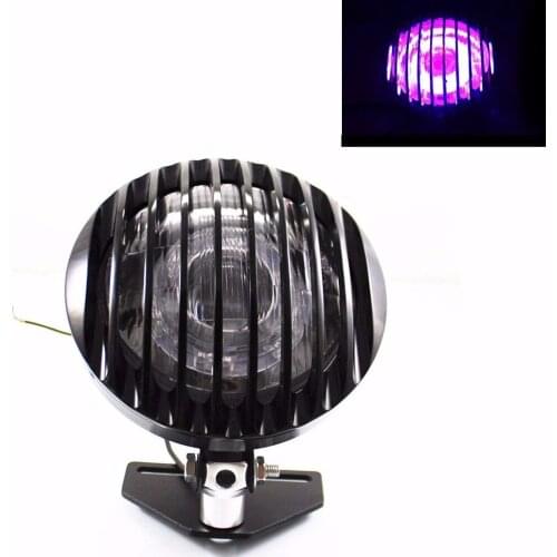 Black Grill Bottom Mount Demon Headlight For Harley Electra Glide Duo Glide Low Rider Sportster 1000 Super Glide Motorcycle