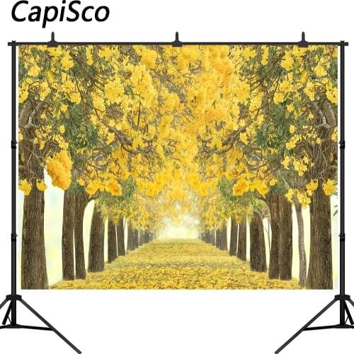 Capisco Yellow Flower Trees Photography Backdrop Wedding Baby Shower birthday party Photo background Portrait Photobooth prop