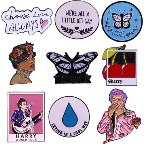 K2160 Singer Fashion Enamel Lapel Cartoon Art Pins Brooches Badge Backpack Bags Cool Pins Gifts For Fans Jewelry