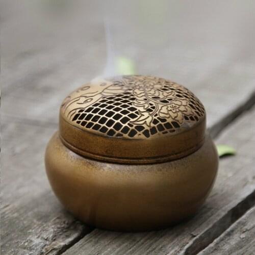 Chinese Brass Incense Burner Buddha Church Vaporizer Living Room Vaper Smoke Incense Burner Porta Incenso Home Decor DB60XX