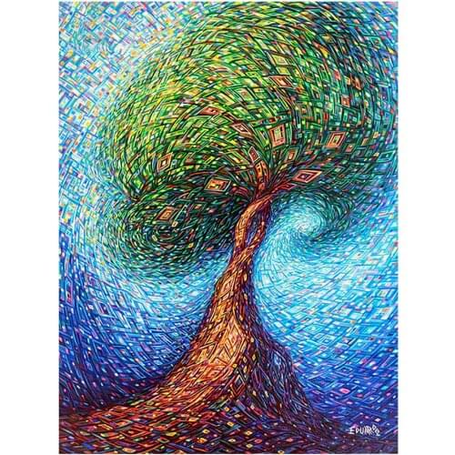 Colorful Big Tree Plant Diamond Painting Round Full Drill Nouveaute DIY Mosaic Embroidery 5D Cross Stitch Pattern