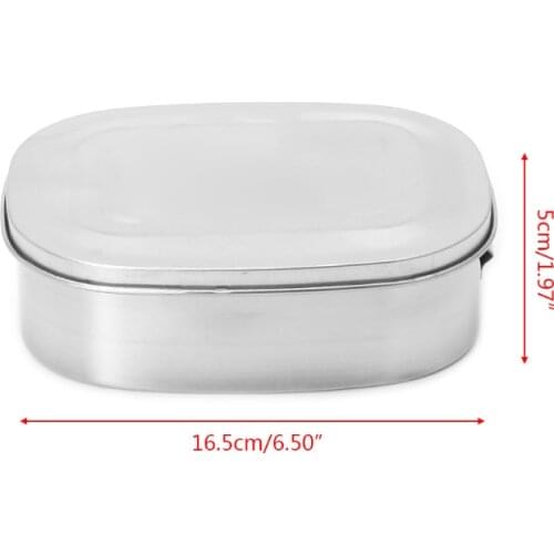 Stainless Steel Square Lunch Box Bento Food Picnic Container Travel 1/2 Layer lunch box for Student,School