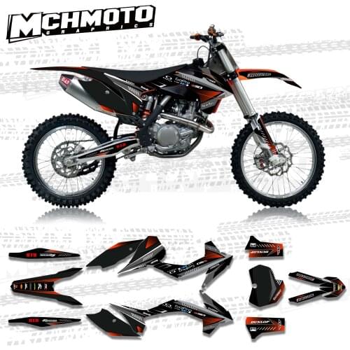 MCHMFGFull Graphics Decals Stickers Motorcycle Background Custom Number Name For KTM EXC SXF 125 250 300 350 450 2014 2015 201