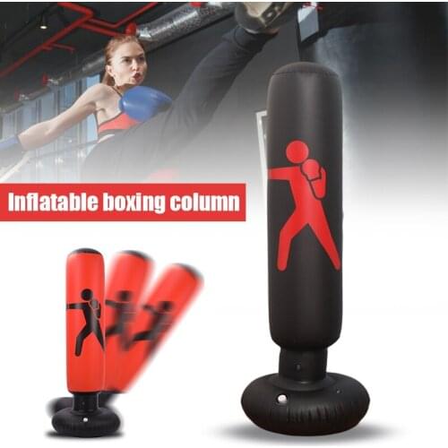 Inflatable Boxing Punching Bag 360 Degree Rotatable Tumbler Sandbags Practice Fitness Vertical Boxing Column B2Cshop