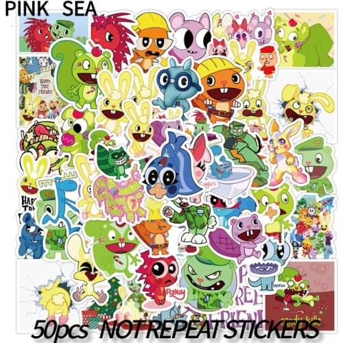 10/30/50Pcs/set Happy Tree Friends Cartoon American Anime Graffiti Mix Stickers For Diy Luggage Case Skateboard Laptop Phone